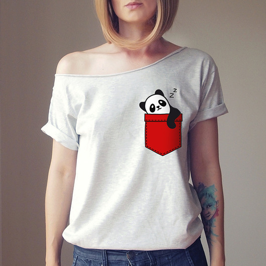 S-XXLPanda w kieszonce Oversize Szary ONE MUG A DAY