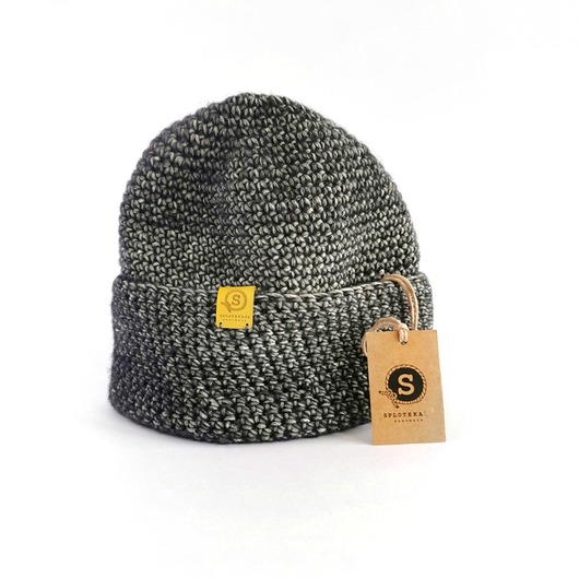 Przejściowa czapka  bawełna merino COSY grafit sploteka