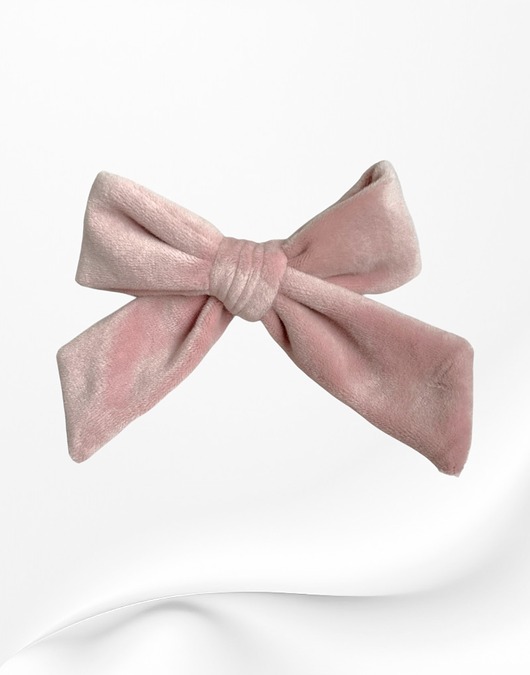 spinki i klamry do włosów Spinka do włosów kokardka duża welurowa różowa jasna