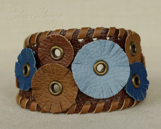 BROWN&BLUE skórzana bransoleta silverlining