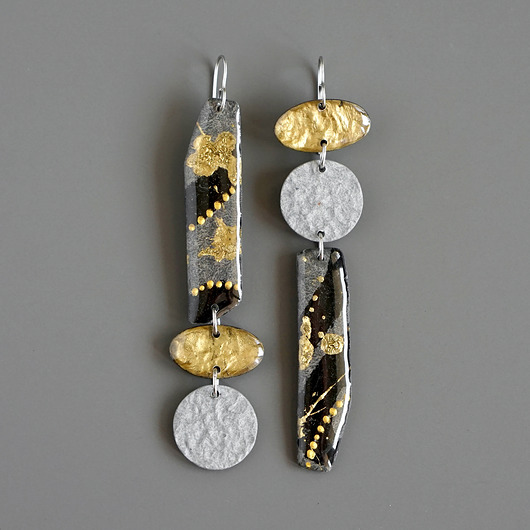 kolczyki - inne Długie asymetryczne kolczyki w nowoczesnym stylu