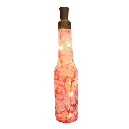 dekoracje świetlne Butelka Dekoracyjna Decoupage LED ArtDeco Bottle. Butelka Handmade