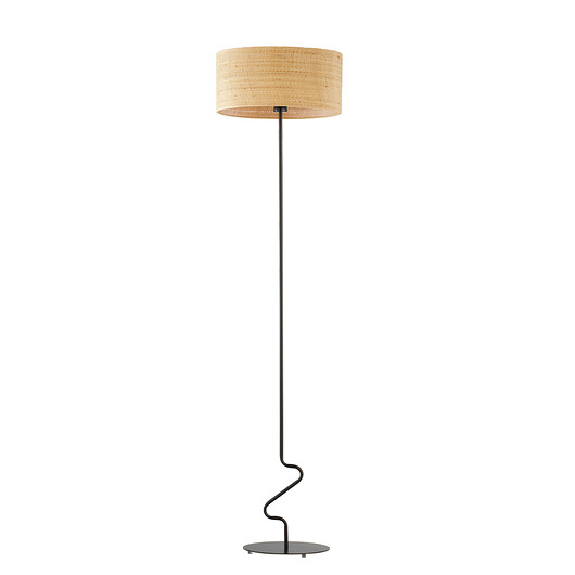 lampy podłogowe Designerska lampa podłogowa do salonu z rattanowym kloszem JERSEY BOHO