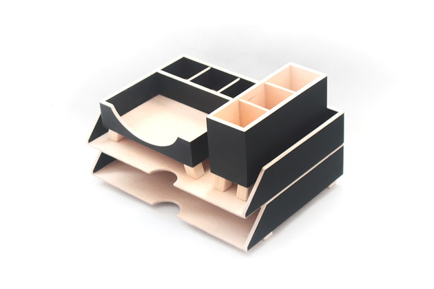 Organizer na  biurko - 4 Przyborniki na biurko Clock Wood Studio