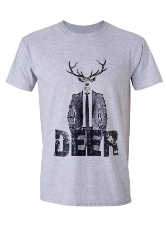 DEER MAN - Koszulka Męska SZARA T-shirt GAU great as You