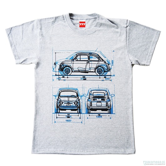 koszulka FIAT 500 OLD GRAY tshirt 777 Tshirts