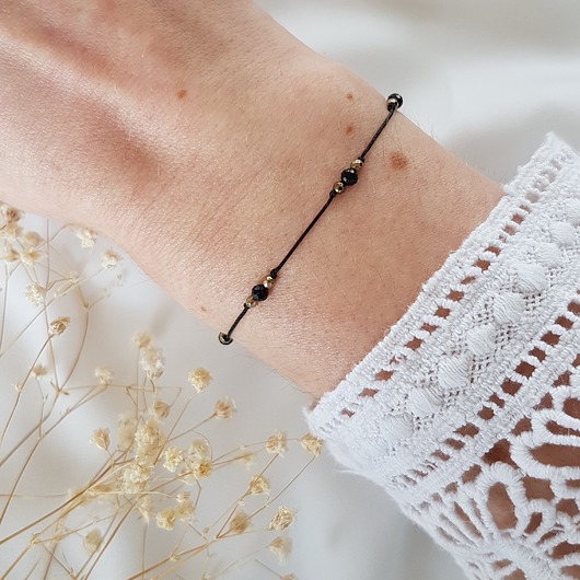 bransoletka czarny onyks LEI handmade 