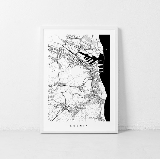 plakaty Mapa Gdyni - grafika z planem miasta
