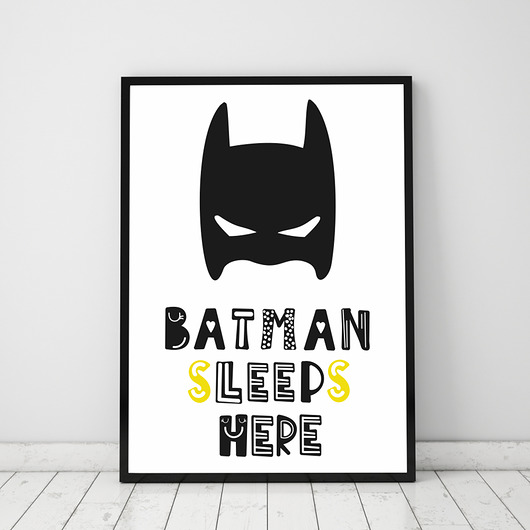 PLAKAT, OBRAZEK SUPERHERO Batman Sleeps Dekoracjan