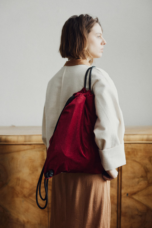 plecaki Velvetowy plecak MALINA
