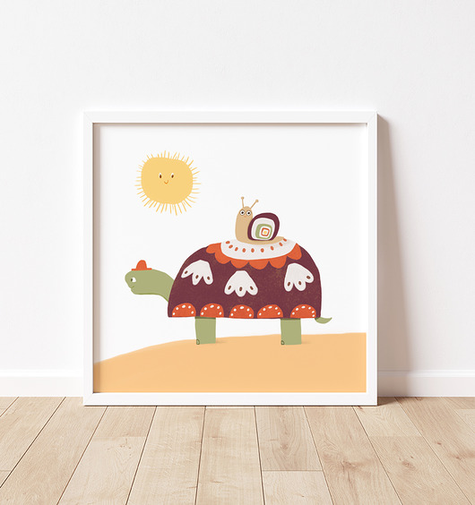 obrazy i plakaty do pokoju dziecięcego Plakat do pokoju dziecka, zółw