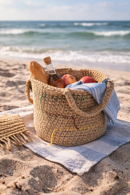 kosze do przechowywania Kosz ze sznurka konopnego