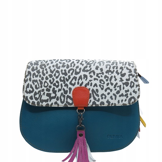 torby na ramię Torebka damska klasyczna odpinany wymienny chwost brelok OLIVKA