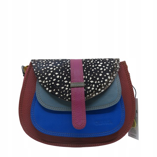torby na ramię Torebka damska na ramię skórzana pojemna kolorowa ze skrawków eko OLIVKA