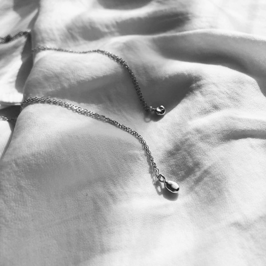 Mini Liquid Necklace(silver,long drop) Unikke Design