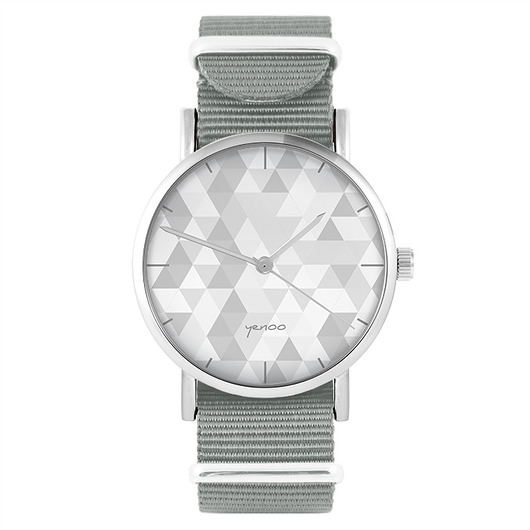 zegarki damskie Zegarek yenoo - Geometric szary - szary, nato