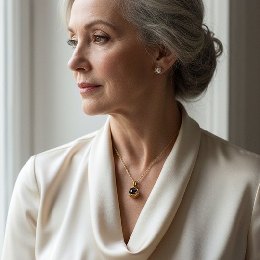 złote naszyjniki Naszyjnik z Ametystem