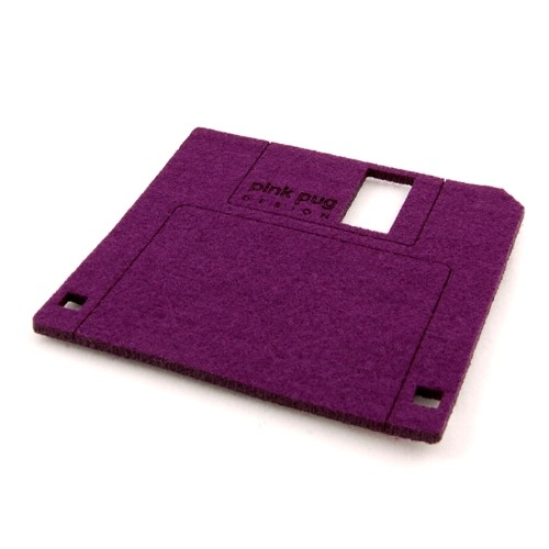 DATA STORAGE - dyskietka filc fiolet Pink Pug Design