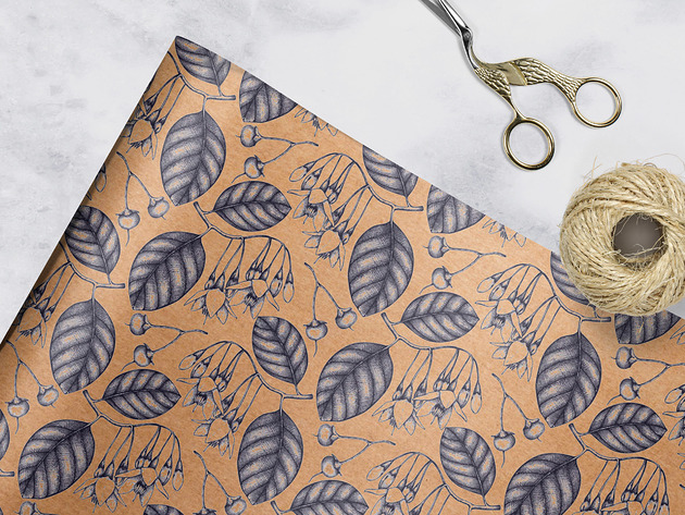 papier do pakowania - floral_oak_ 007 kraft Wrap and Pack