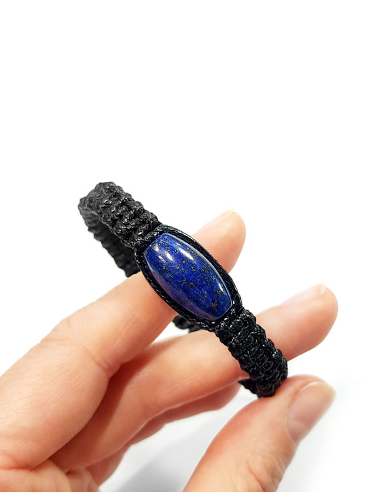 biżuteria męska Bransoletka makramowa lapis lazuli