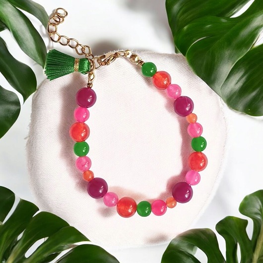 bransoletki z kamieni naturalnych Bransoletka : summer fruits : kolorowy jadeit