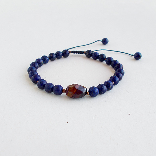 bransoletki z kamieni naturalnych Lapis lazuli i tygrysie oko bransoletka