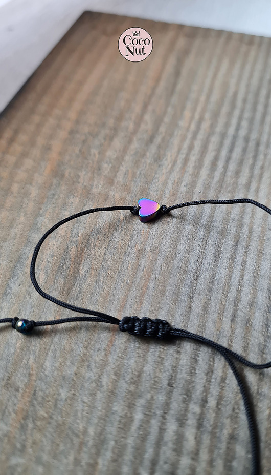 bransoletki na sznurku Bransoletka serduszko hematyt sznurek benzynka