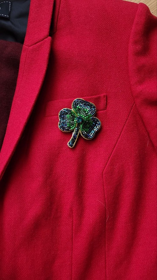 broszki Broszka SYMBOL Koniczyna Crystal Green
