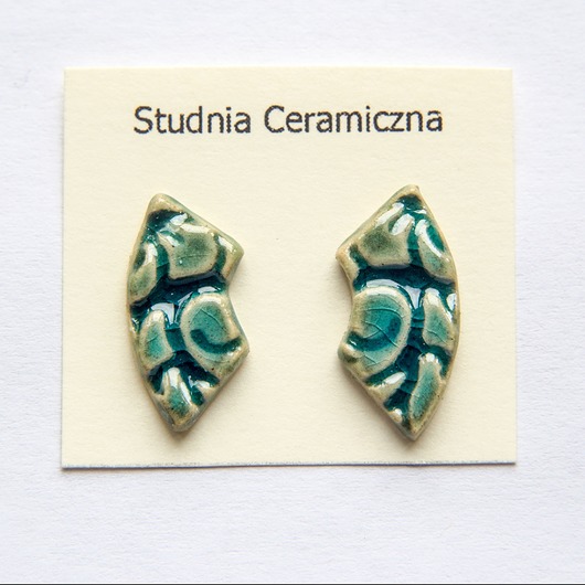 kolczyki ceramiczne Kolczyki ceramiczne z wzorem turkus