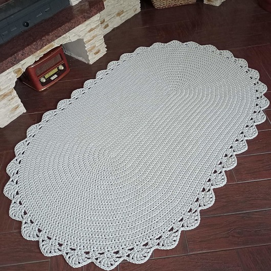 dywany Dywan owalny szydełkowy ze sznurka 120cmx180cm