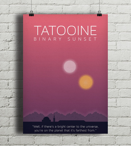 Star Wars - Tatooine - plakat minimalmill
