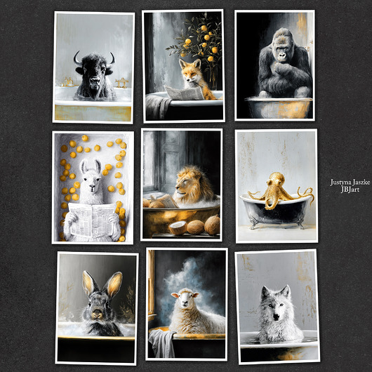 grafiki i ilustracje Złote SPA - zestaw 9 grafik