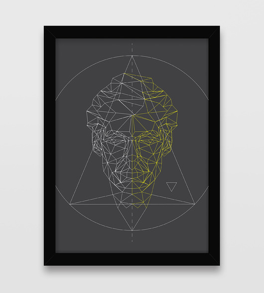 PORTRAIT GEOMETRIC - zółto-szary - A3 Interior Design Olga Robak