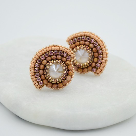 kolczyki swarovski Kolczyki Swarovski Wachlarze Blush