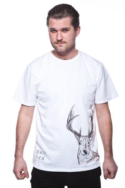 LEŚNE RUNO - ROGATY JELEŃ t-shirt męski Na lewa strone