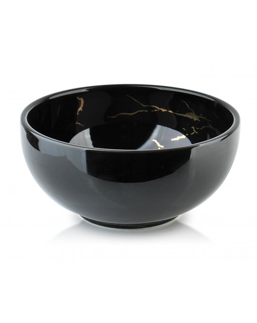 Miska Porcelanowa Marble Gold Czarna MIA home