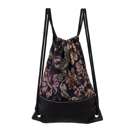 backpack black flowers Floral Escape