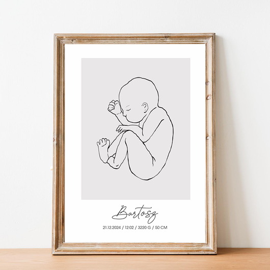 obrazy i plakaty do pokoju dziecięcego Metryczka LineArt Plakat Szkic Nr.7