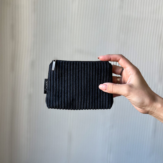 portfele damskie Card holder sztruks czarny