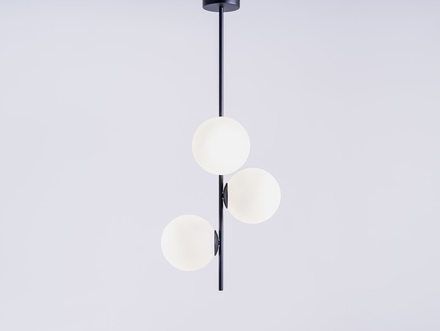 lampy stołowe Lampa wisząca BOBLER vertical 3 szklane klosze kulki mleczne