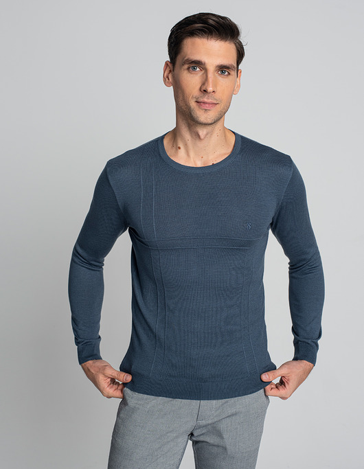 swetry męskie Sweter męski freia on niebieski