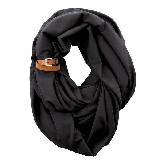 Dzianinowy Komin Tuba Szal czarny bransoletka CADOaccessories