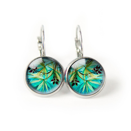 kolczyki szklane Jungle kolczyki wiszące