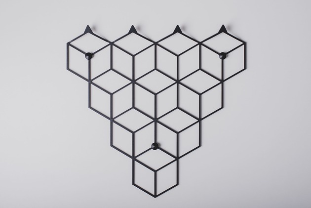 Wieszak ścienny STIGA S czarny Polyhedra