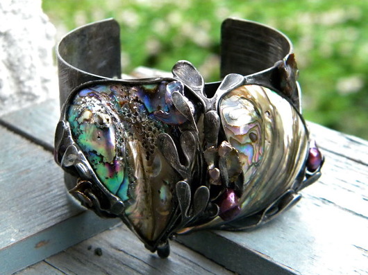 muszla paua  - BRANSOLETA MANKIET - CUFF Beata Trotter