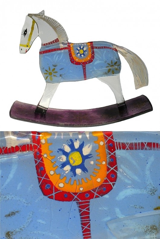 konik na biegunach SZAFIROWY Borowska Glass Design