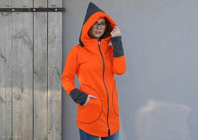 bluza z kapturem damska Bluza damska,długa bluza z kapturem