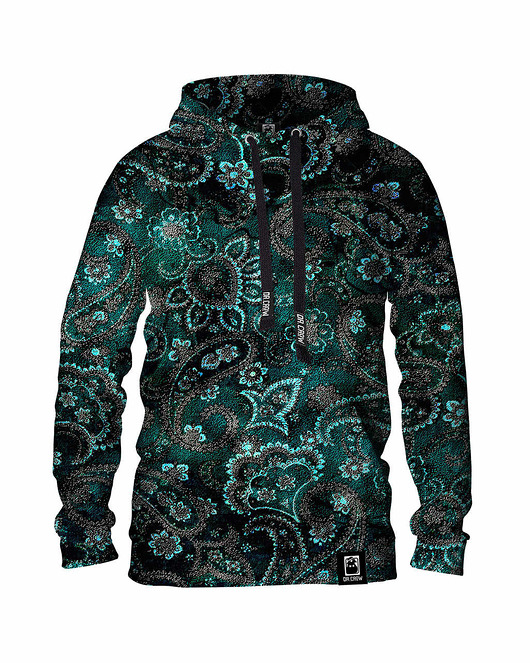 bluza z kapturem damska Damska Bluza z kapturem DR.CROW Green Texture