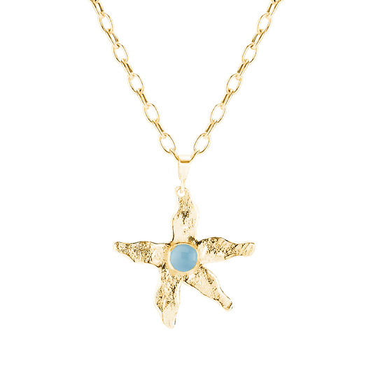 złote naszyjniki Naszyjnik srebrny pozłacany rozgwiazda BLOSSOM