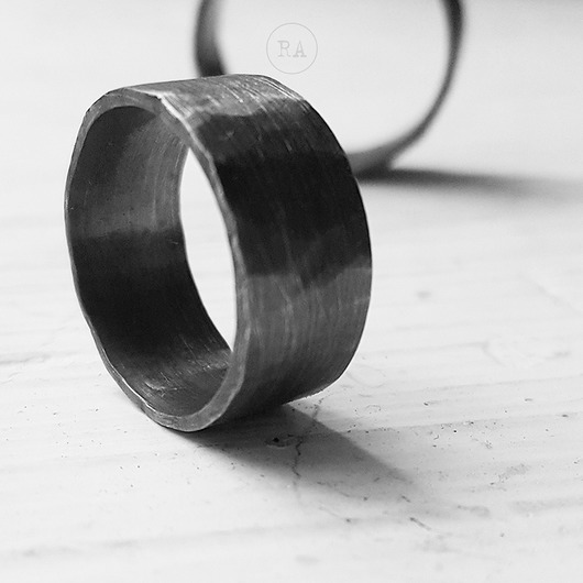 biżuteria męska SREBRO masywna obrączka RASO1 oksydowana